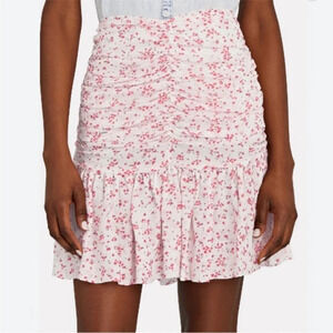 GANNI Georgette Ruched Chiffon Disty High-waisted Mini Skirt Women’s size 4 or S